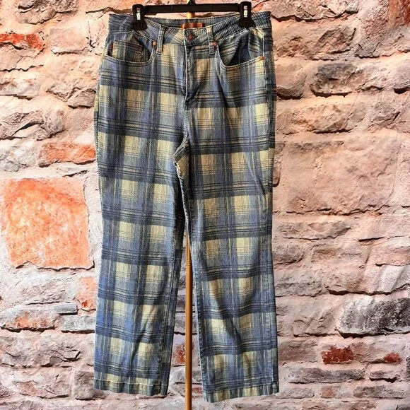 Judy Blue - High Waist Vintage Look Plaid Straight Leg Jeans - Plaid - 14W - - Picture 1 of 10